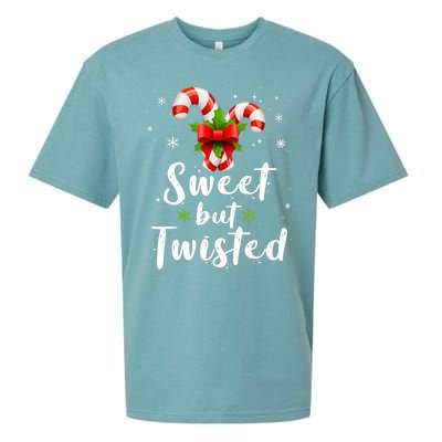 Sweet But Twisted Funny Candy Cane Christmas Gift Sueded Cloud Jersey T-Shirt