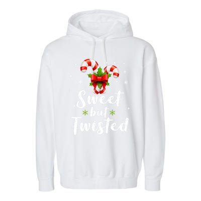 Sweet But Twisted Funny Candy Cane Christmas Gift Garment-Dyed Fleece Hoodie