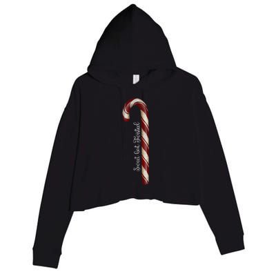 Sweet But Twisted Candy Cane Gift Crop Fleece Hoodie