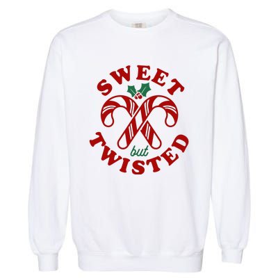 Sweet But Twisted Candy Canes Christmas Holiday Garment-Dyed Sweatshirt