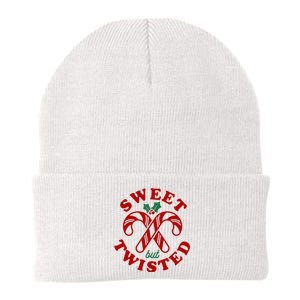 Sweet But Twisted Candy Canes Christmas Holiday Knit Cap Winter Beanie