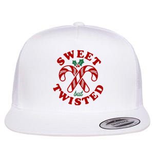 Sweet But Twisted Candy Canes Christmas Holiday Flat Bill Trucker Hat