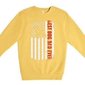 Staffordshire Bull Terrier Best Dog Dad Ever American Flag Premium Crewneck Sweatshirt