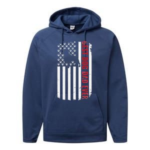 Staffordshire Bull Terrier Best Dog Dad Ever American Flag Performance Fleece Hoodie