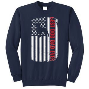 Staffordshire Bull Terrier Best Dog Dad Ever American Flag Tall Sweatshirt