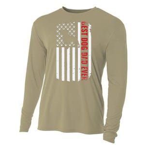 Staffordshire Bull Terrier Best Dog Dad Ever American Flag Cooling Performance Long Sleeve Crew