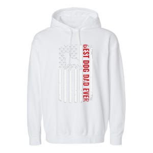 Staffordshire Bull Terrier Best Dog Dad Ever American Flag Garment-Dyed Fleece Hoodie