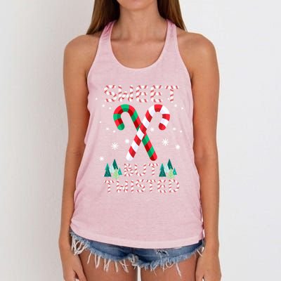 Sweet But Twisted Candy Cane Sweets Candy Christmas Great Gift Women's Knotted Racerback Tank