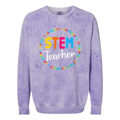 STEAM Back To School Funny STEM Teacher Colorblast Crewneck Sweatshirt