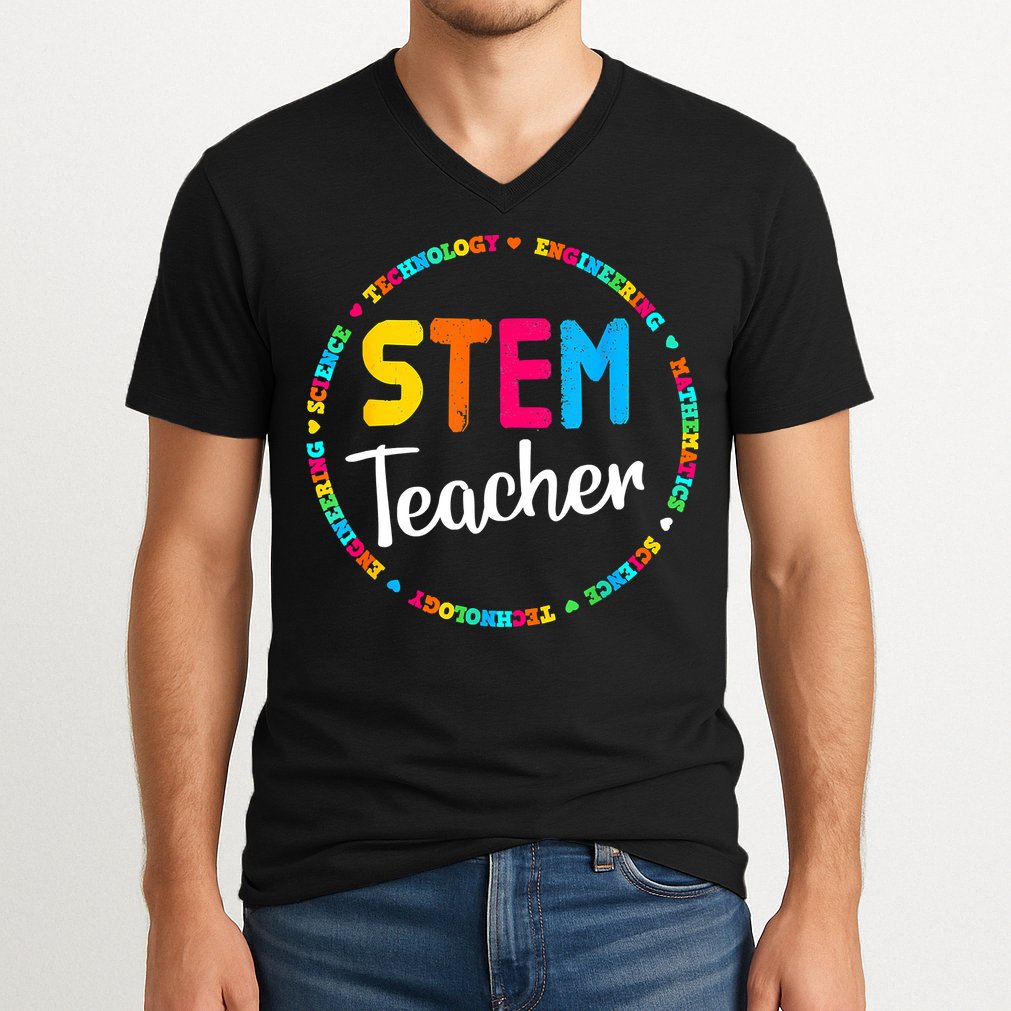 STEAM Back To School Funny STEM Teacher V-Neck T-Shirt