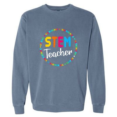 STEAM Back To School Funny STEM Teacher Garment-Dyed Sweatshirt