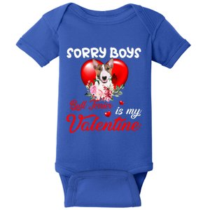 Sorry Bull Terrier Is My Valentine Cute Dog Mom Gift Baby Bodysuit