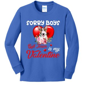 Sorry Bull Terrier Is My Valentine Cute Dog Mom Gift Kids Long Sleeve Shirt