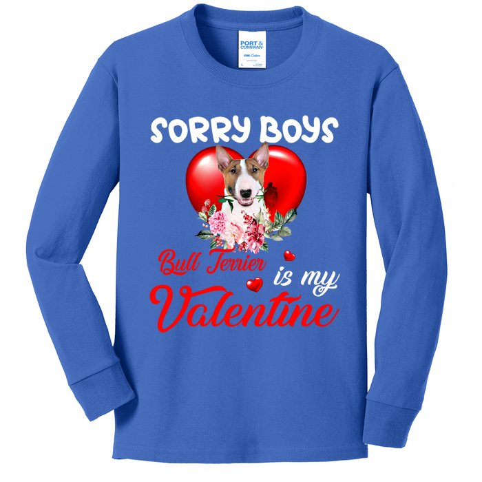 Sorry Bull Terrier Is My Valentine Cute Dog Mom Gift Kids Long Sleeve Shirt