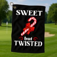 Sweet But Twisted Candy Cane Golf Towel