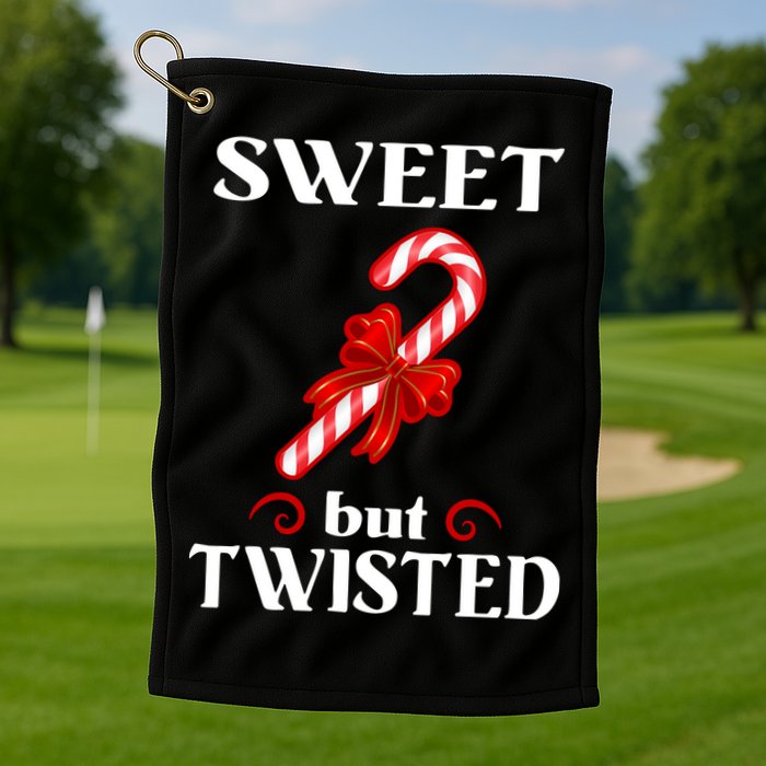 Sweet But Twisted Candy Cane Golf Towel