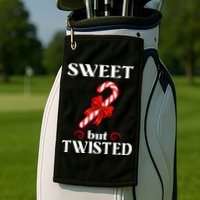 Sweet But Twisted Candy Cane Golf Towel