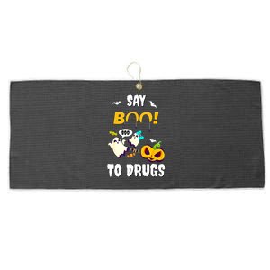 Say Boo To Drugs Red Ribbon Week Awareness Large Microfiber Waffle Golf Towel