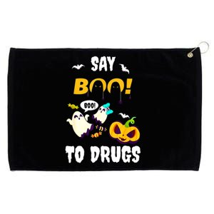 Say Boo To Drugs Red Ribbon Week Awareness Grommeted Golf Towel