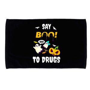 Say Boo To Drugs Red Ribbon Week Awareness Microfiber Hand Towel