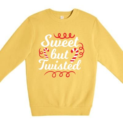 Sweet But Twisted Funny Candy Cane Christmas Gift Premium Crewneck Sweatshirt