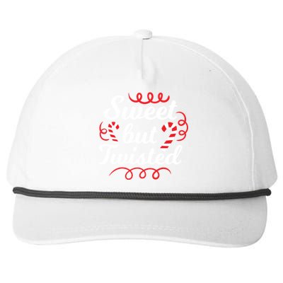 Sweet But Twisted Funny Candy Cane Christmas Gift Snapback Five-Panel Rope Hat