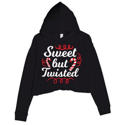 Sweet But Twisted Funny Candy Cane Christmas Gift Crop Fleece Hoodie