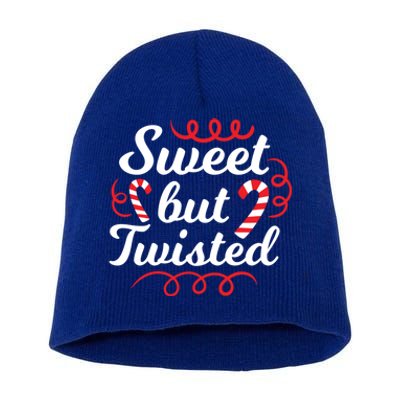 Sweet But Twisted Funny Candy Cane Christmas Gift Short Acrylic Beanie