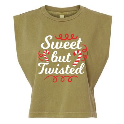 Sweet But Twisted Funny Candy Cane Christmas Gift Garment-Dyed Women's Muscle Tee