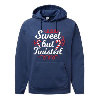 Sweet But Twisted Funny Candy Cane Christmas Gift Performance Fleece Hoodie