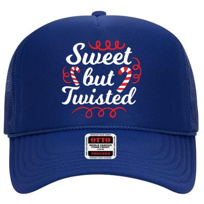 Sweet But Twisted Funny Candy Cane Christmas Gift High Crown Mesh Back Trucker Hat