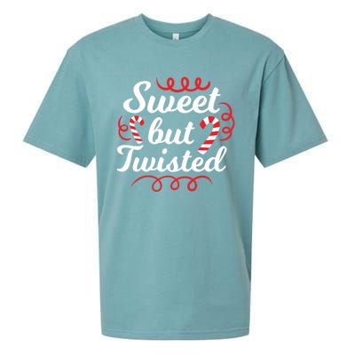 Sweet But Twisted Funny Candy Cane Christmas Gift Sueded Cloud Jersey T-Shirt