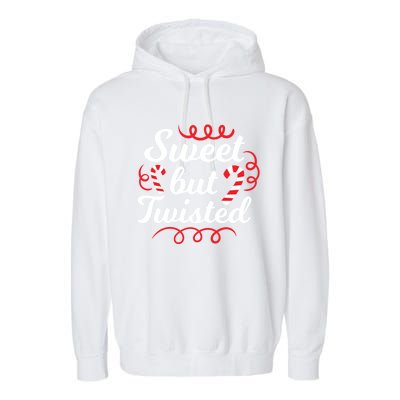 Sweet But Twisted Funny Candy Cane Christmas Gift Garment-Dyed Fleece Hoodie