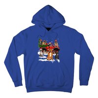 Staffordshire Bull Terrier Red Truck Christmas Tree Santa Gift Hoodie