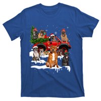 Staffordshire Bull Terrier Red Truck Christmas Tree Santa Gift T-Shirt