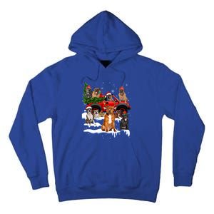 Staffordshire Bull Terrier Red Truck Christmas Tree Santa Gift Tall Hoodie