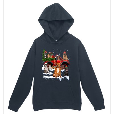 Staffordshire Bull Terrier Red Truck Christmas Tree Santa Gift Urban Pullover Hoodie