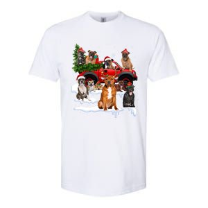 Staffordshire Bull Terrier Red Truck Christmas Tree Santa Gift Softstyle CVC T-Shirt