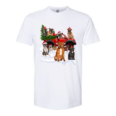 Staffordshire Bull Terrier Red Truck Christmas Tree Santa Gift Softstyle CVC T-Shirt