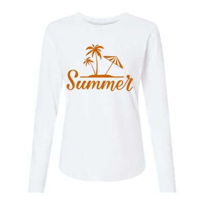 Summer Beach Tropical Vacation Womens Cotton Relaxed Long Sleeve T-Shirt