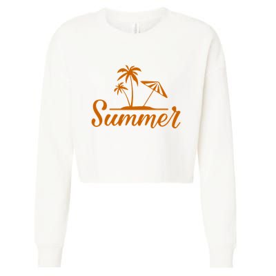 Summer Beach Tropical Vacation Cropped Pullover Crew