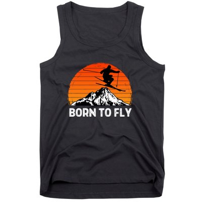 Sunset Born To Ply Skiing Lover Gifts For Skier Tank Top