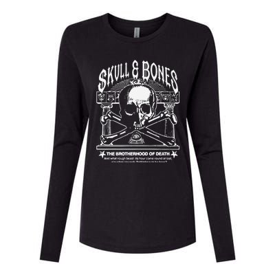 Skull Bones The Brotherhood Of Death Womens Cotton Relaxed Long Sleeve T-Shirt