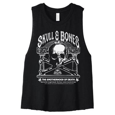 Skull Bones The Brotherhood Of Death Women's Racerback Cropped Tank