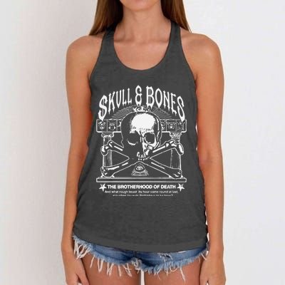 Skull Bones The Brotherhood Of Death Women's Knotted Racerback Tank