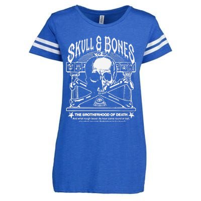 Skull Bones The Brotherhood Of Death Enza Ladies Jersey Football T-Shirt