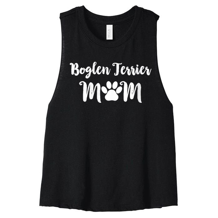 S Boglen Terrier Mom Dog Lover V Neck Women's Racerback Cropped Tank