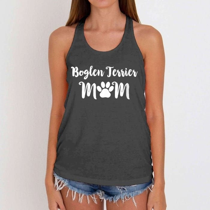 S Boglen Terrier Mom Dog Lover V Neck Women's Knotted Racerback Tank