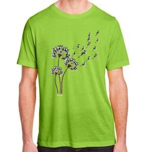 S Boston Terrier Flower Fly Dandelion Boston Terrier Funny Dog V Neck Adult ChromaSoft Performance T-Shirt