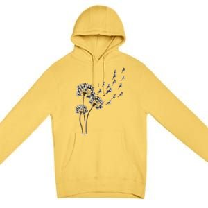 S Boston Terrier Flower Fly Dandelion Boston Terrier Funny Dog V Neck Premium Pullover Hoodie